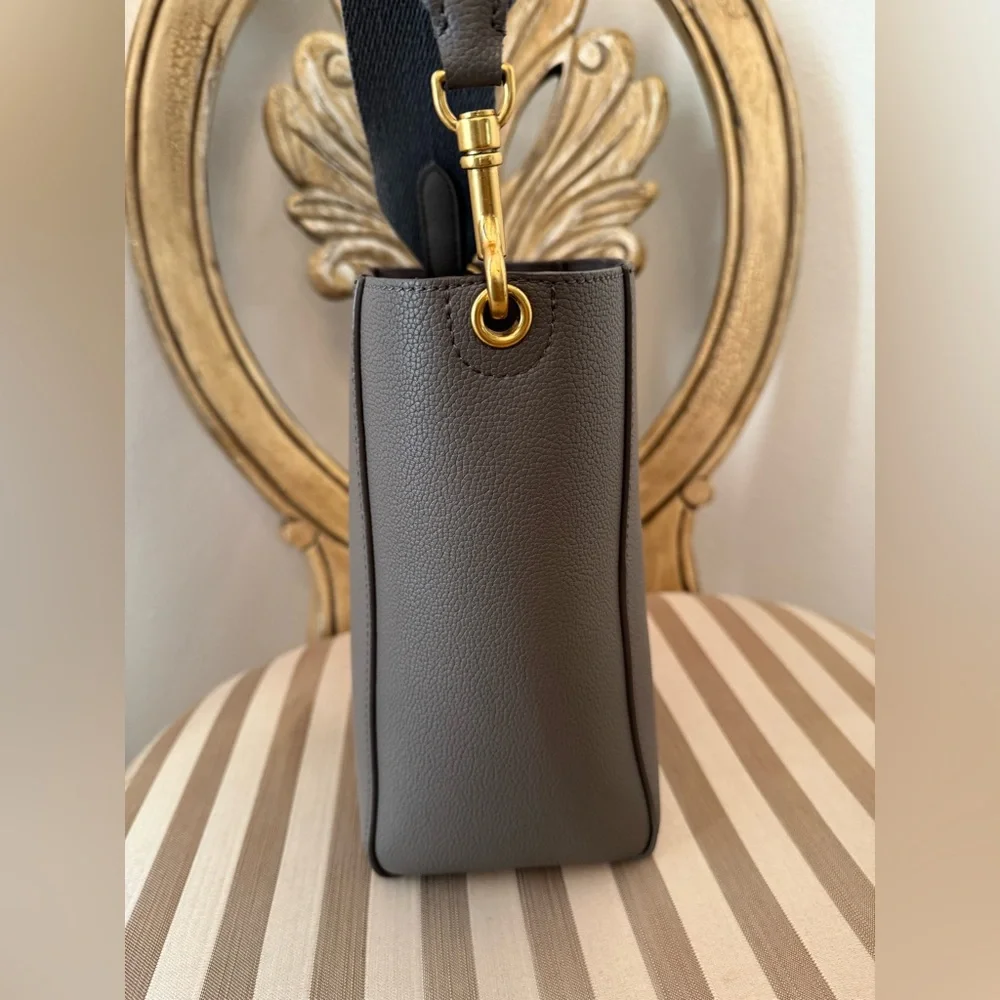 Genuine Leather Bucket Bag Dark Gray - Picture 8 of 13